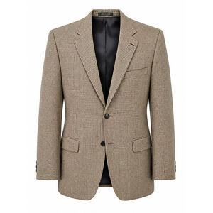 Vintage FIORI Silk Wool Houndstooth Blazer Quiet Luxury 46R